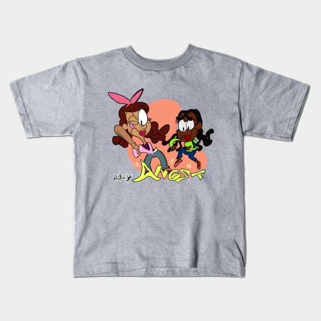 Be Gone, Angst! Kids T-Shirt by D.J. Berry